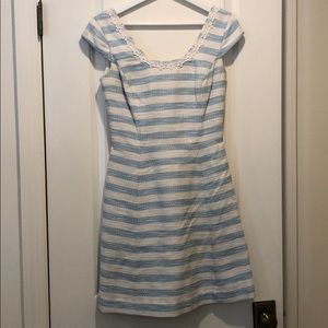 Lilly Pulitzer 2 blue stripe metallic dress